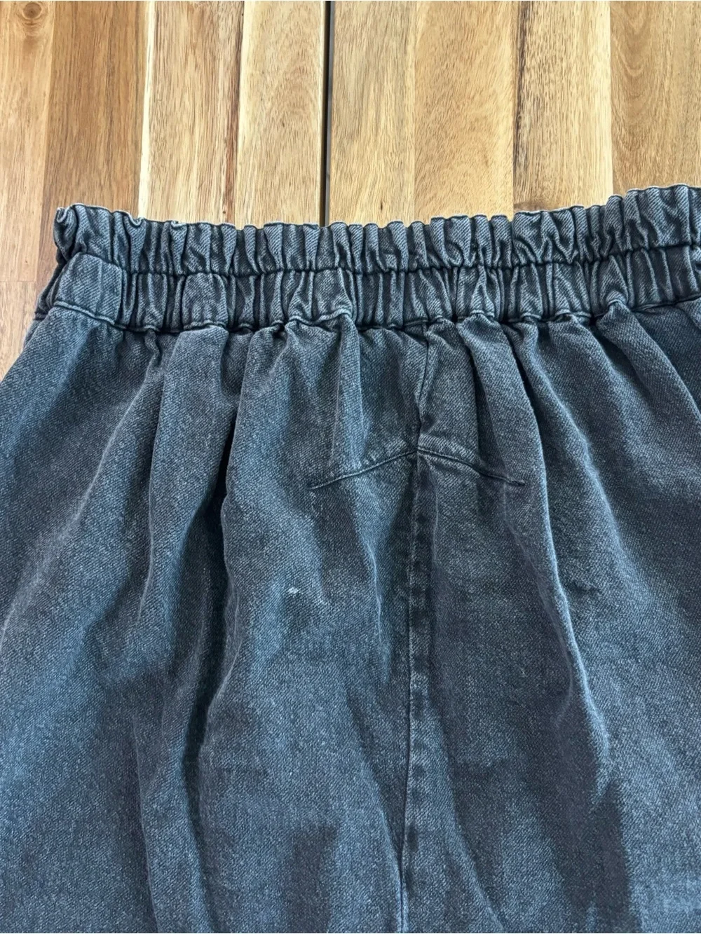 Free People Washed Black Wide-Leg Cropped Jeans